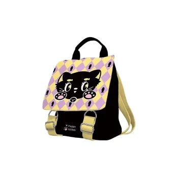 AOSONG Suede Technology Fabric Backpack Regular Unisex Black/Yellow
