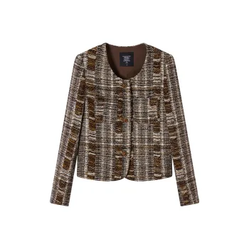 Ouyang Jackets Coats Women's Maillard Style Brown