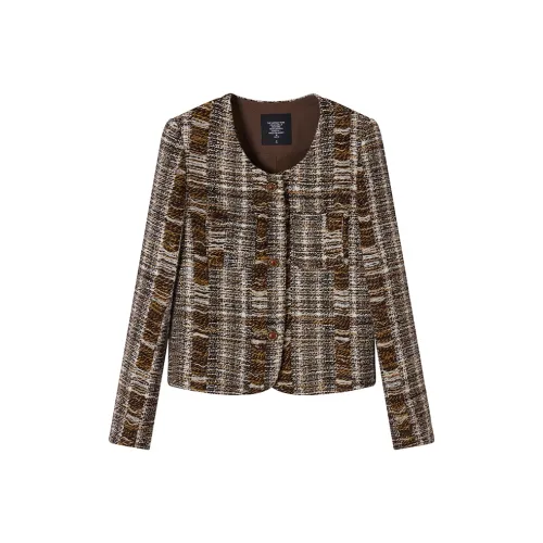 Ouyang Jackets Coats Women's Maillard Style Brown