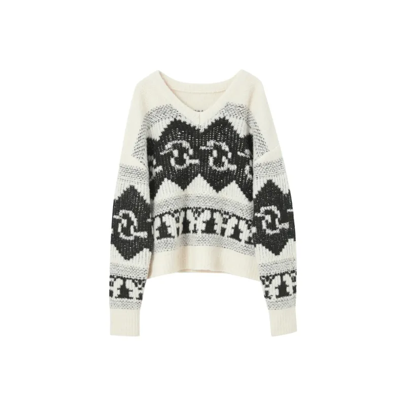 3COLOUR Knitwear Women's Black Beige Floral-7