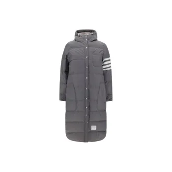 THOM BROWNE 4 Bar Striped Padded Long Coat