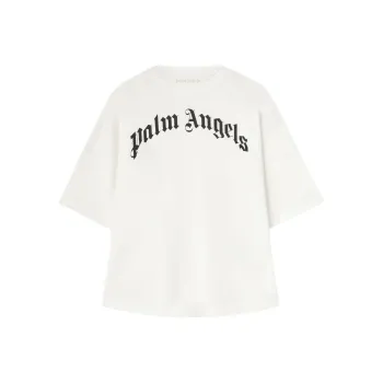 PALM ANGELS Curved Logo Oversize T Shirt