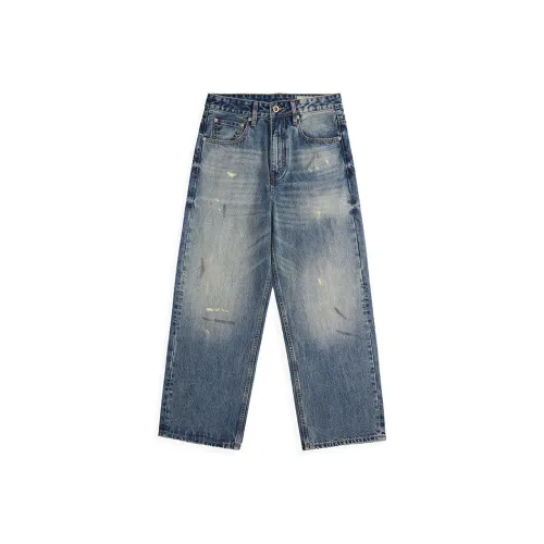 ZENGZHI Jeans Unisex Dirty Blue