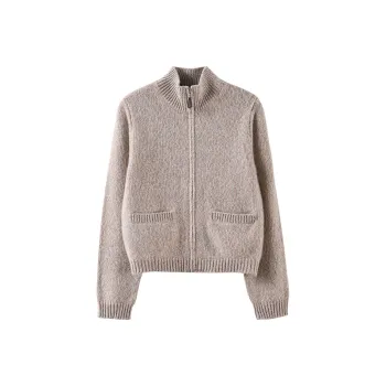 MAIGRE SIMHAT Cashmere Sweater Women's Pink Gray Floral Yarn