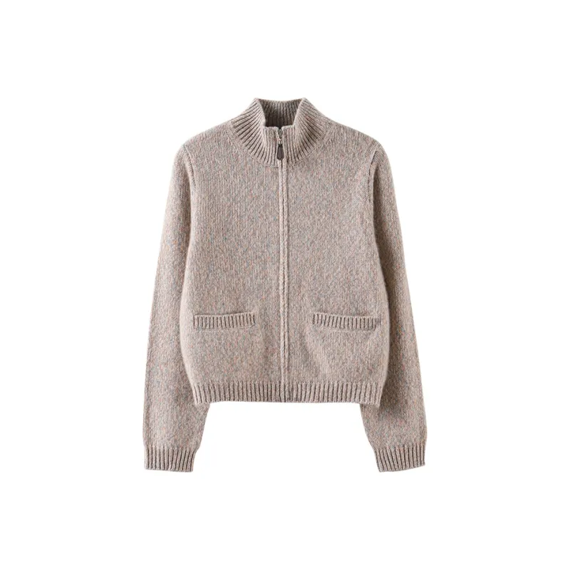 MAIGRE SIMHAT Cashmere Sweater Women's Pink Gray Floral Yarn-0