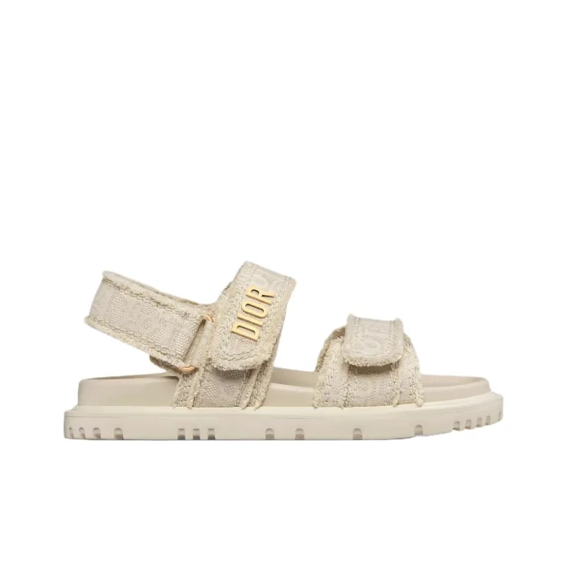 DIOR DiorAct One Strap Sandals Women's Light Beige-1