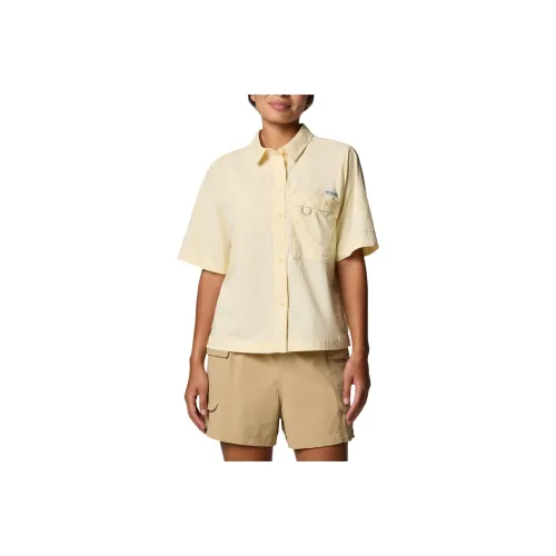 Columbia PFG Wild Cast Omni-Shade Omni-Wick Shirt Women's Light Yellow