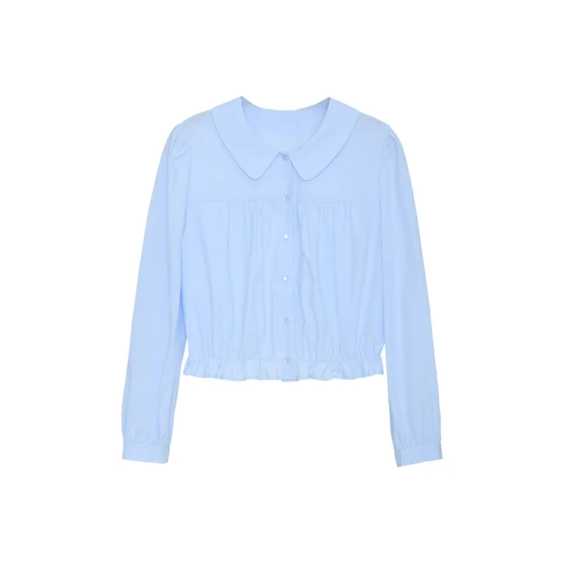 Fstudio Peter Pan Collar Mini Shirt Women's Blue/Yellow-0