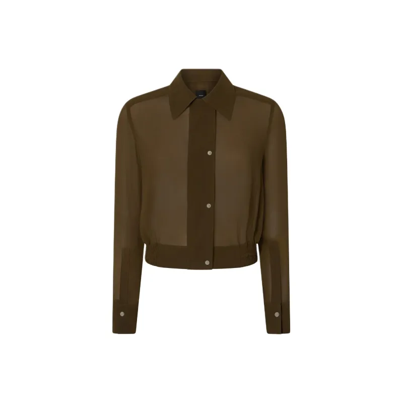 PINKO Lightweight Bomber Style Georgette Shirt-0