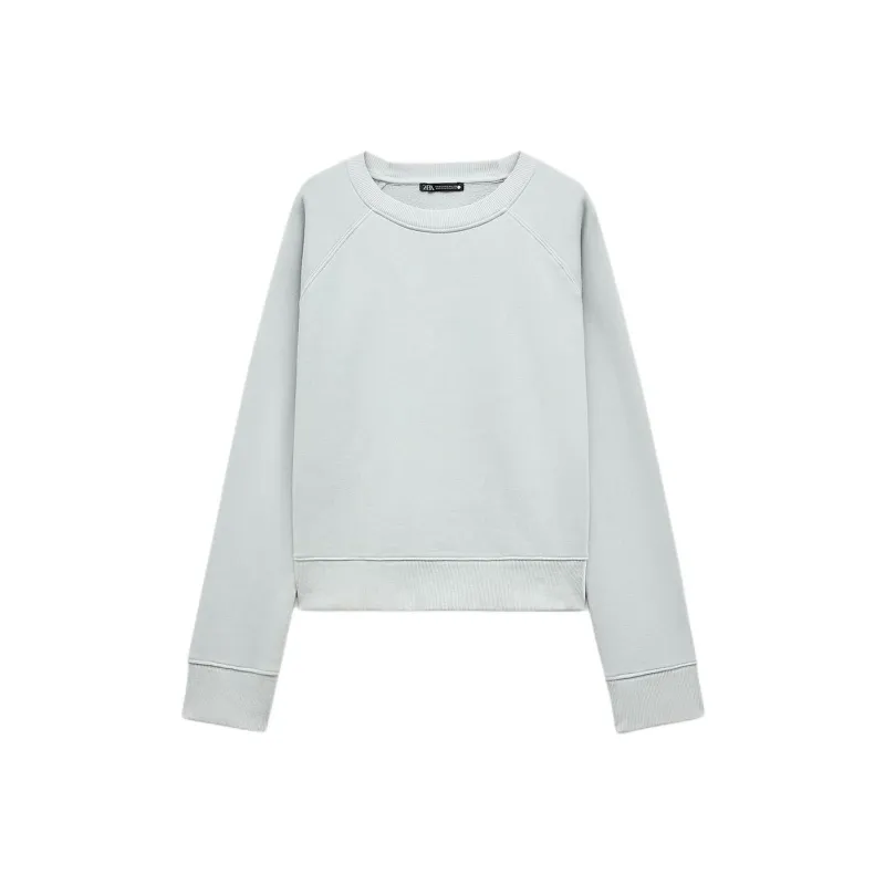 ZARA Sweatshirt Women's Light Blue-0