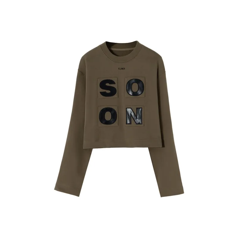SOON FLOWER Spring And Autumn Sweatshirt Women's Coffee-0