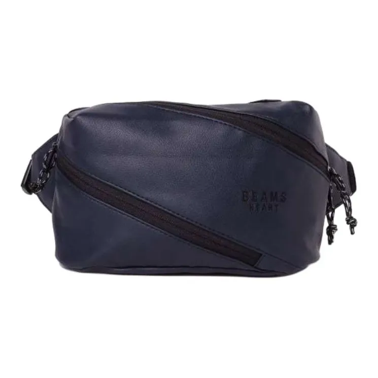 Beams Heart Synthetic Leather Sling Bag Men's Marine Blue-0