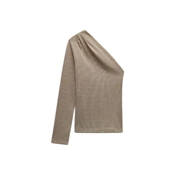 ZARA T-Shirt Women's Beige Yellow