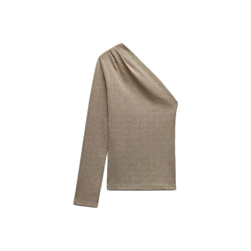 ZARA T Shirt Women's Beige Yellow-0