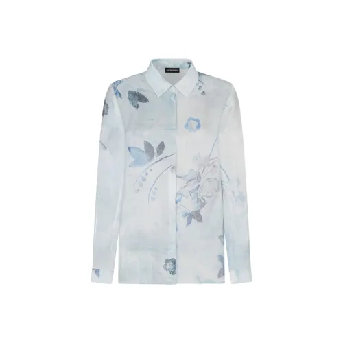 EMPORIO ARMANI Shirt In Trilobal Fabric With Batik Flower Print