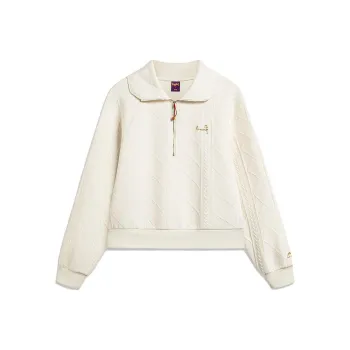 LiNing Sun Rising Gold Collection Sports Trendy Collection Sweatshirt Women's Ecru