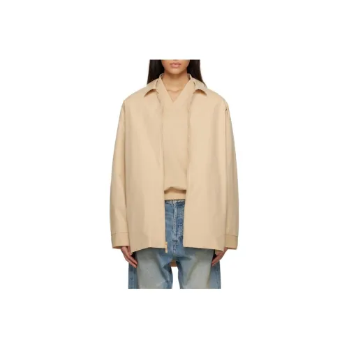 Fear Of God Essentials Military Nylon Hooded Jacket Jackets Women's Sand White