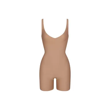 SKIMS UNLINED PLUNGE MID THIGH BODYSUIT Jumpsuit Women's SIENNA/Ochre