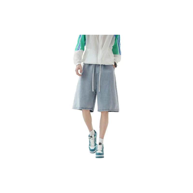 CHARLIE GOLF Denim Shorts Unisex Light Blue-1