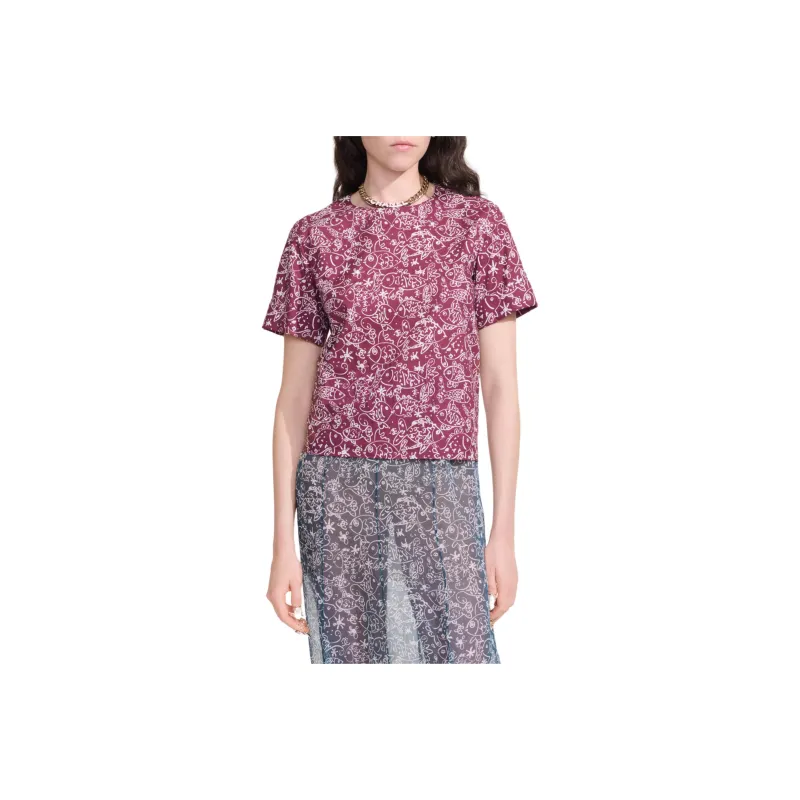 CHANEL Regular T-Shirt Women's Burgundy-0
