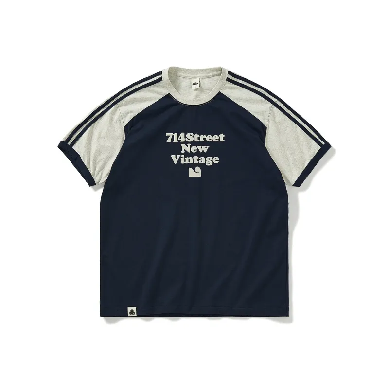 714STREET Summer Heavyweight 100% Cotton Crew Neck Short Sleeved T Shirts Unisex-0
