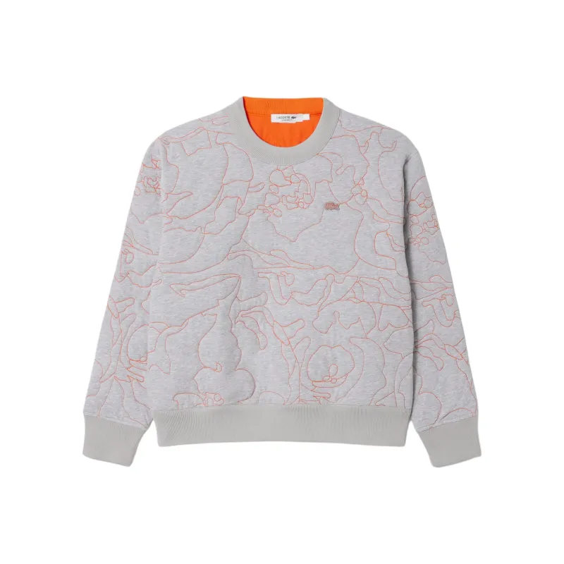 LACOSTE Sweatshirt Women's Gray Chinoiserie/Orange-0