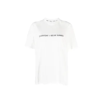 Sunnei Slogan Printed Crewneck T Shirt