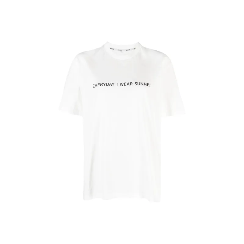 Sunnei Slogan Printed Crewneck T Shirt-0