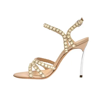 Casadei Blade Studsway One Strap Sandals 10cm Women's Yellow