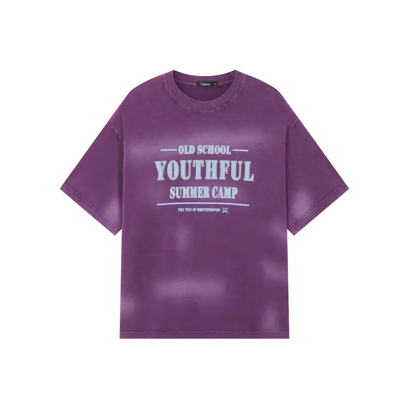 Cabbeen T Shirt Men's Eggplant Skin Purple-1