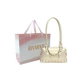 RIVMIND PU Shoulder Bag Women's White/Pink/Silver/Black