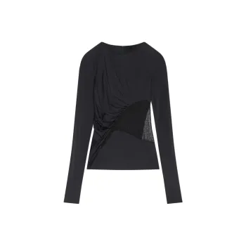 Givenchy Lace Insert Long Sleeve Top