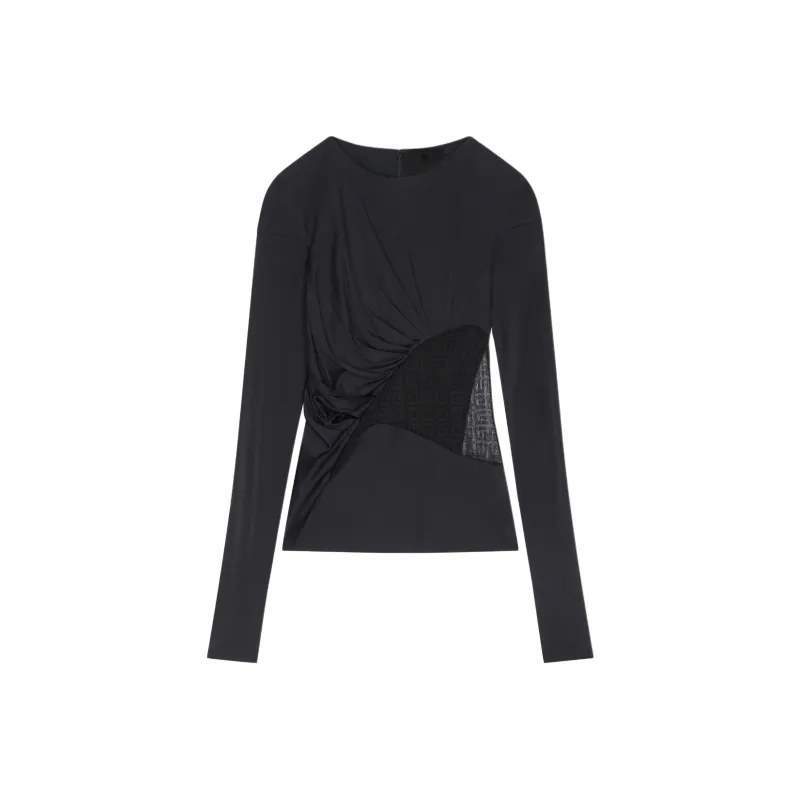 Givenchy Lace Insert Long Sleeve Top-0