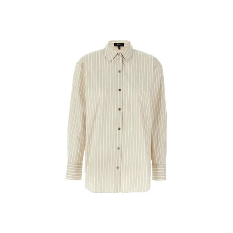 THEORY Striped Button up Shirt-0