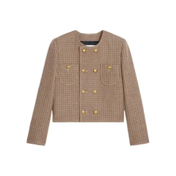 CELINE Chelsea Jacket In Double Houndstooth Wool