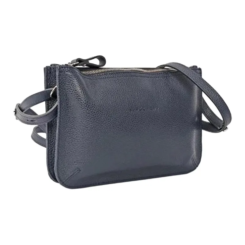 LONGCHAMP Le Foulonné Cow Leather Messenger Bag Crossbody Bag Shoulder Bag Women's Navy-2