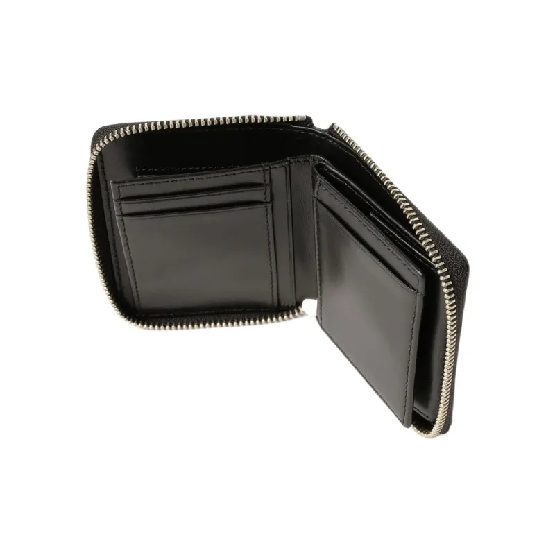 Beams Cow Leather Card Holder Men's Black-4