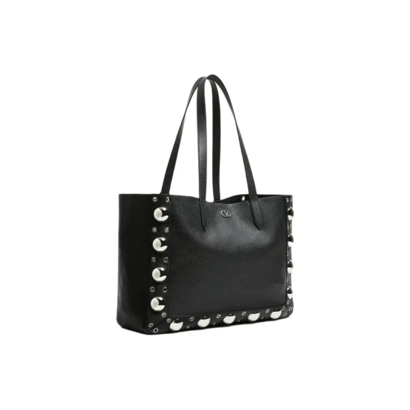 Valentino Calfskin Tote Bag, Shopping Bag, Handbag, Shoulder Bag Tubas Men's Black-1