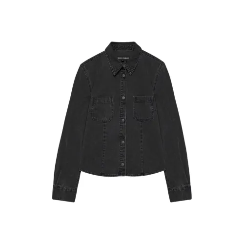 ARITZIA Denim Forum The '90s Sculpt Denim Shirt Shirt Women's Black Eyeliner/Black Eyeliners Pen