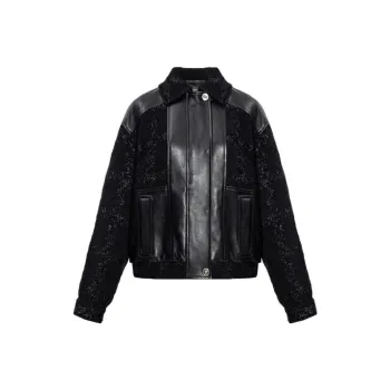 VERSACE Long-Sleeved Leather Jacket