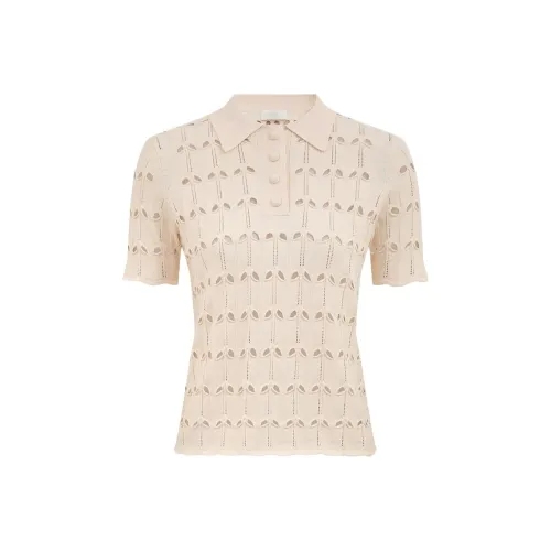 Zimmermann SS25 Summer Swimsuit Collection Polo Shirt Women's Cream