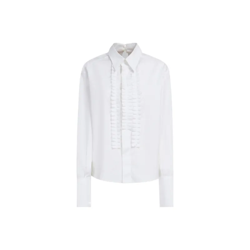 MARNI Pleat Detailed Curved Hem Shirt-0