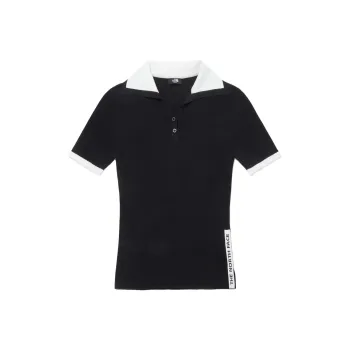 THE NORTH FACE GREEN FIELD S/S SWEATER Polo Shirt Women's Black