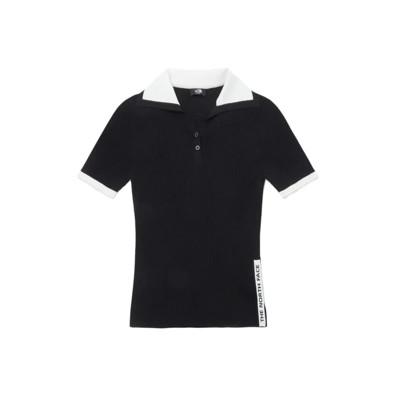 THE NORTH FACE GREEN FIELD S/S SWEATER Polo Shirt Women's Black-0