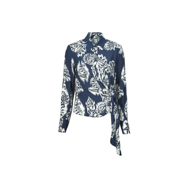 LIU·JO Tapestry Printed Long Sleeved Tied Shirt-0