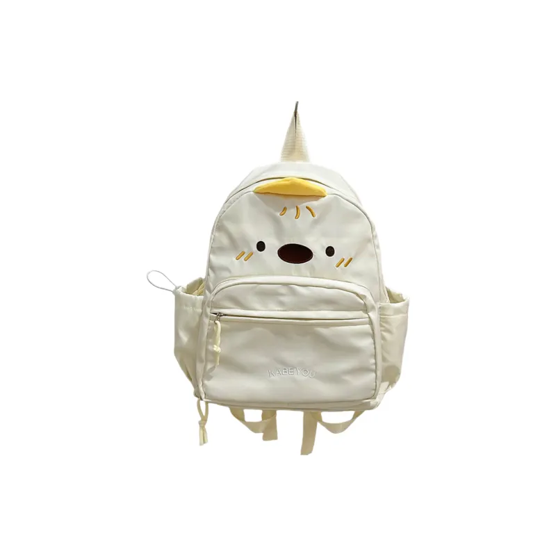 Yalu Nylon Backpack Regular Unisex White/Black/Yellow-0