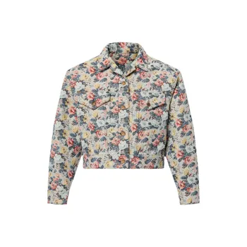 LOUIS VUITTON Cropped Floral Jacquard Jacket