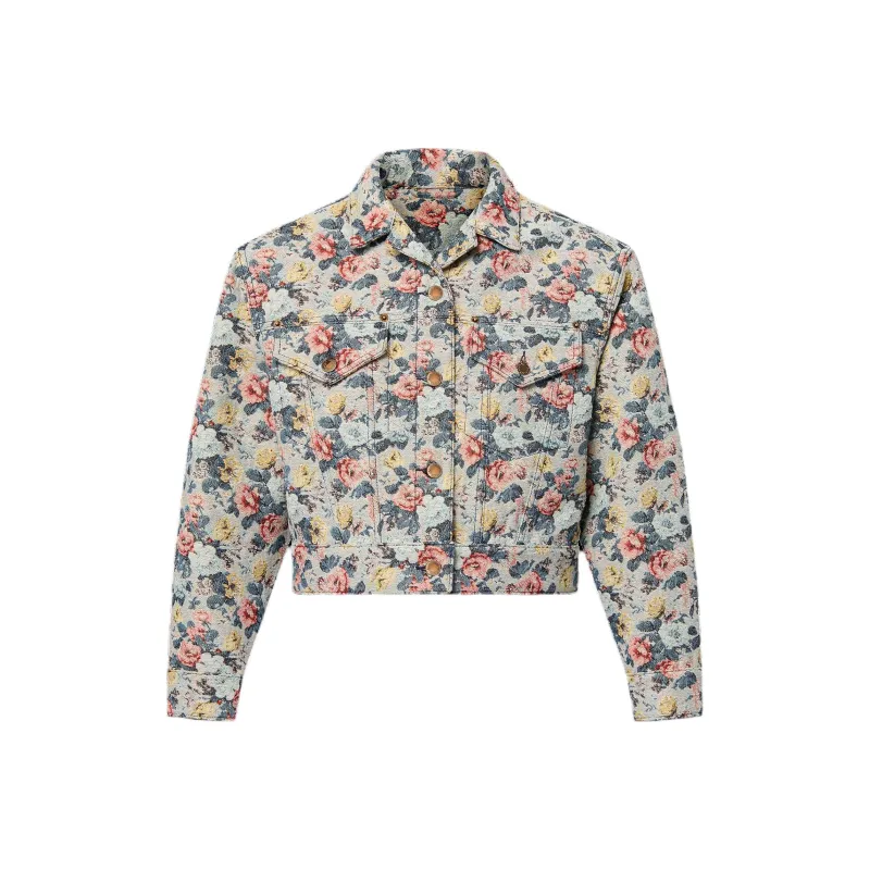LOUIS VUITTON Cropped Floral Jacquard Jacket-0