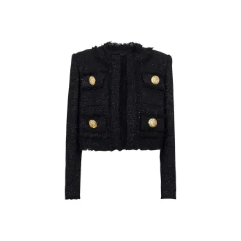 BALMAIN Cropped Tweed Jacket