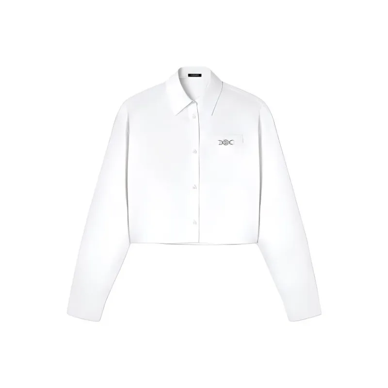 VERSACE Logo Plaque Button Up Shirt-0